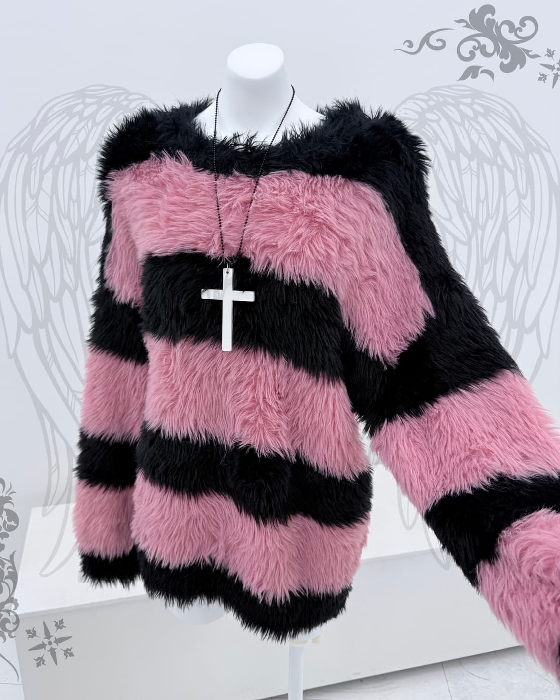 핑크 스트라이프 니트 상품이미지2