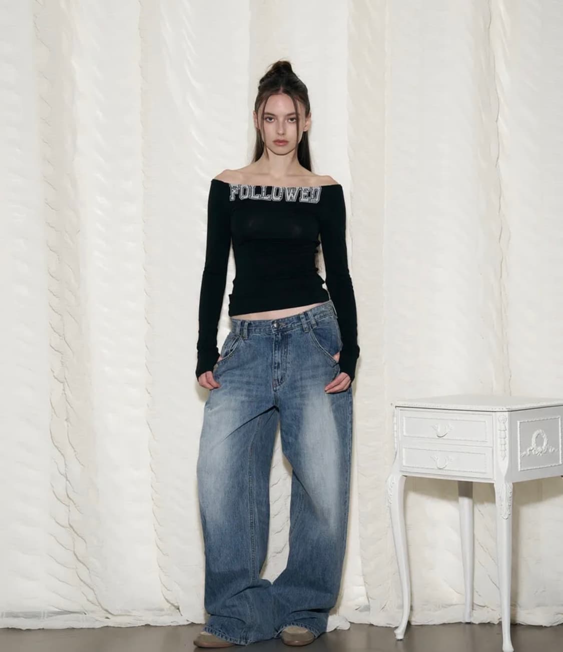 25Damaged Washing Wide Denim 상품이미지1