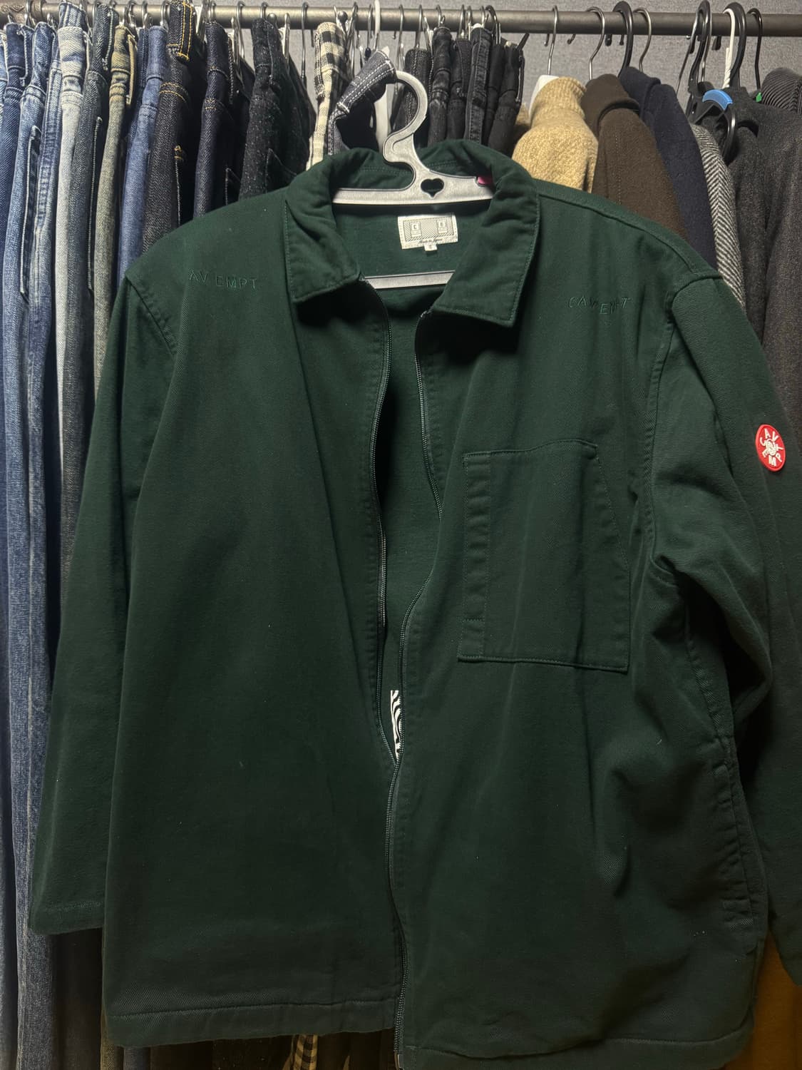 [S] 카브엠트 코튼 집 라이트 자켓 그린 상품이미지2