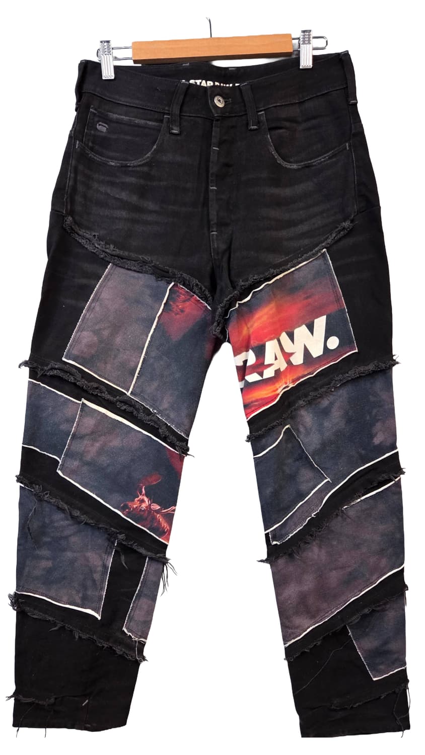 G-Star 블랙 데님 패치 워크 팬츠(W28/L30)택없음/디피용 상품이미지1