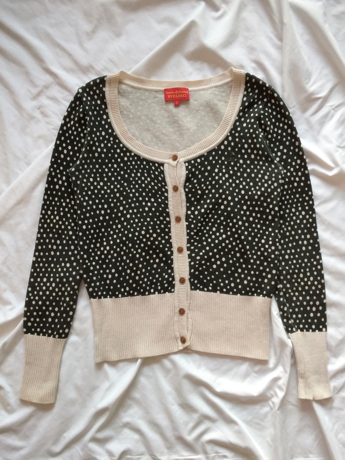 비비안 웨스트우드 도트 땡땡이 오알비 자수 니트 가디건 상품이미지4