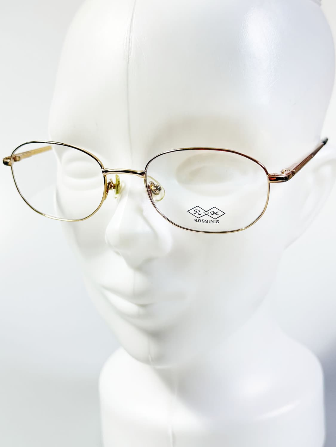 90s ROSSINIS 골드 메탈 슬림 스퀘어 빈티지 안경 상품이미지8