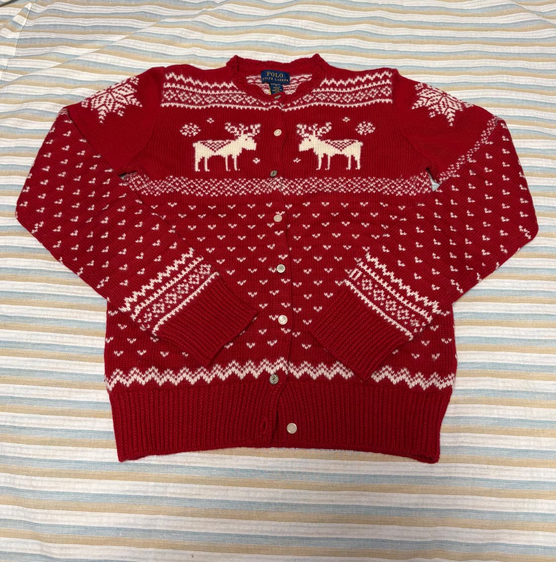 Polo Ralph Lauren 여아 주니어 노르딕 스웨터 가디건 L 상품이미지1