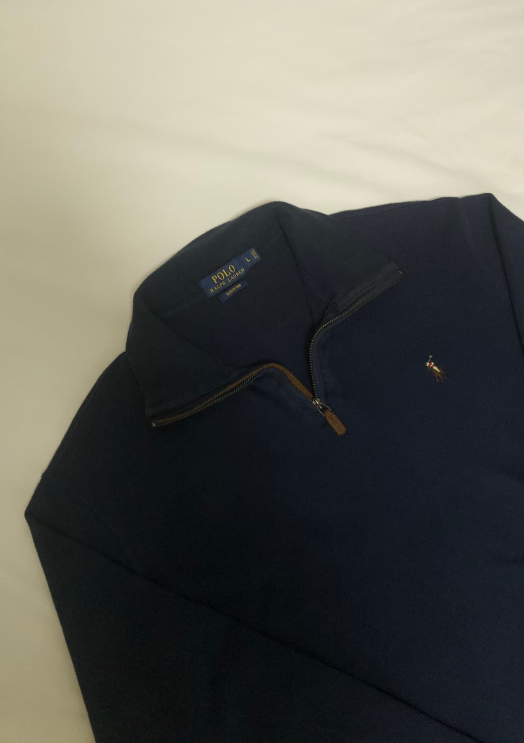 새상품! 폴로 랄프로렌 ESTATE RIB 반집업 니트 네이비 L 상품이미지1