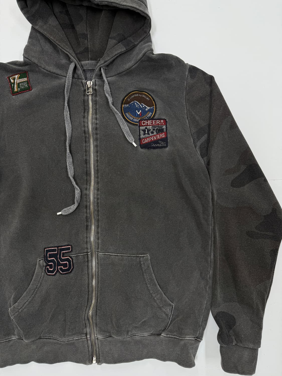 빈티지 패치 카모 믹스 후드집업 상품이미지2