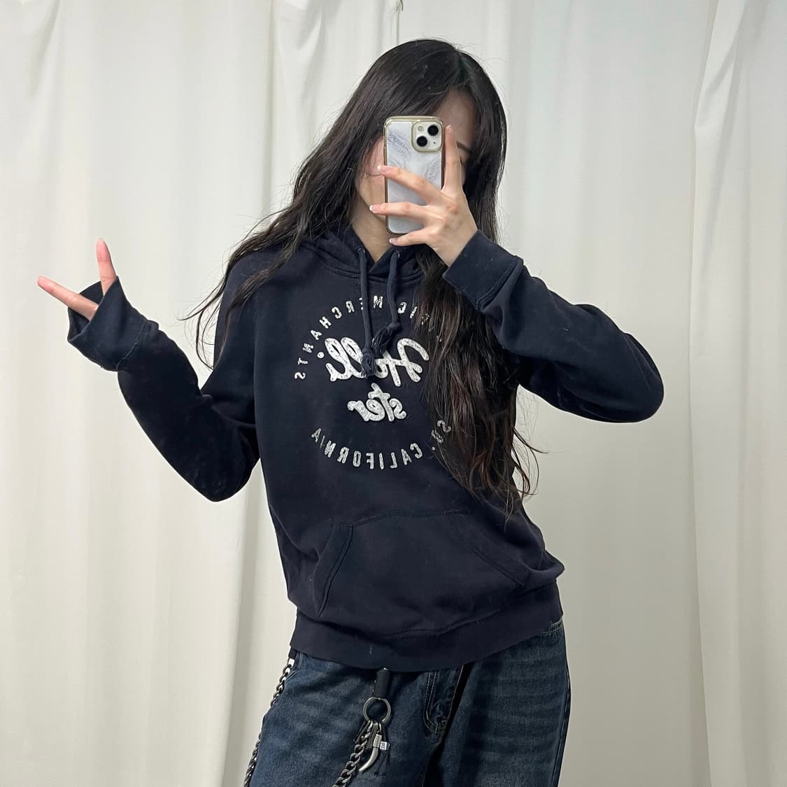 Hollister navy hoodie 상품이미지2