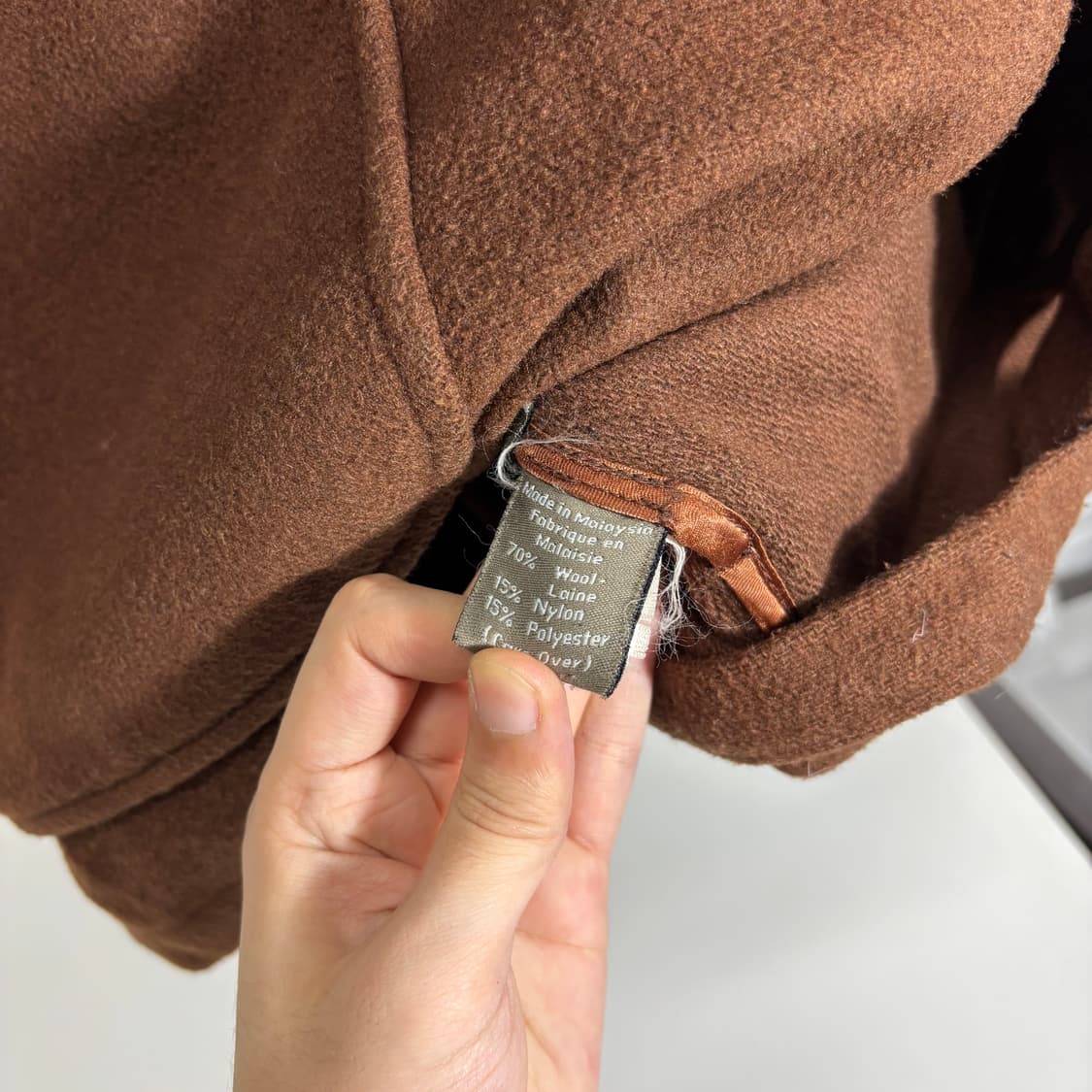 XL 켈빈클라인 브라운 오버핏 후드 울자켓 상품이미지5