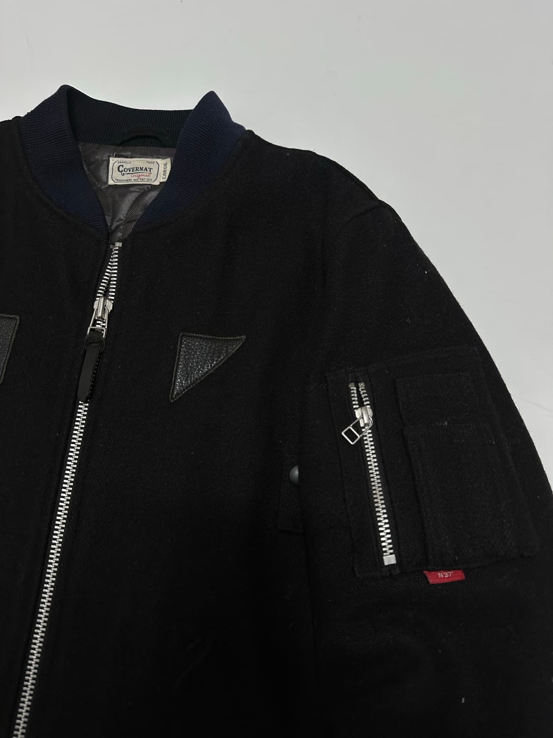 커버낫 패디드 누빔 울 블루종 자켓 상품이미지4