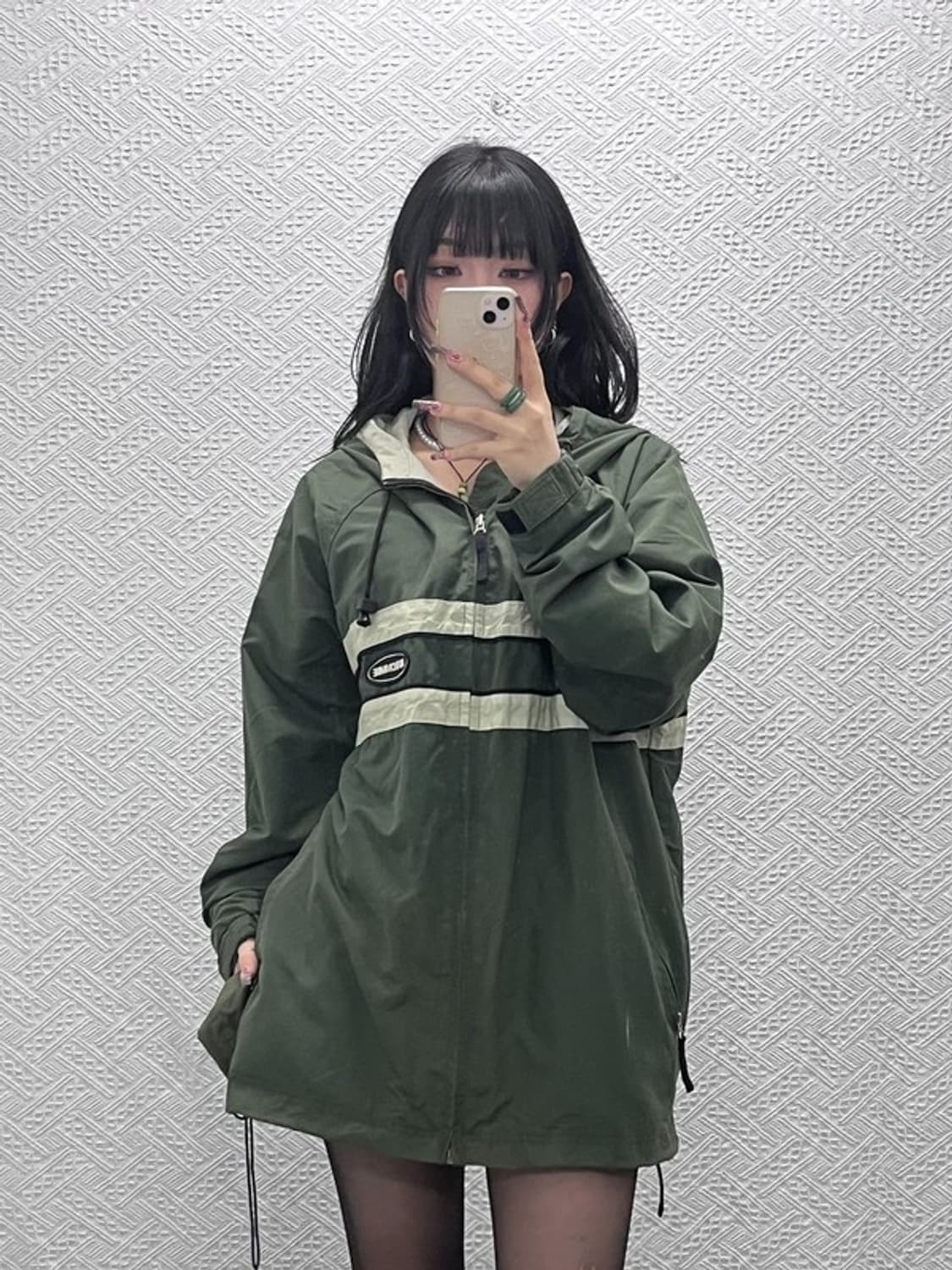 아베크롬비 희귀 레트로 빈티지 말차카키 바람막이 자켓 M C11600 상품이미지2