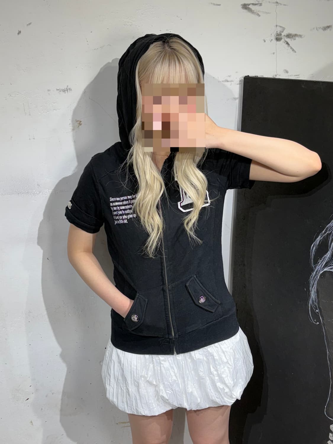 리즈리사 히메 갸루 딱붙 후드 집업 하프 져지 상품이미지2