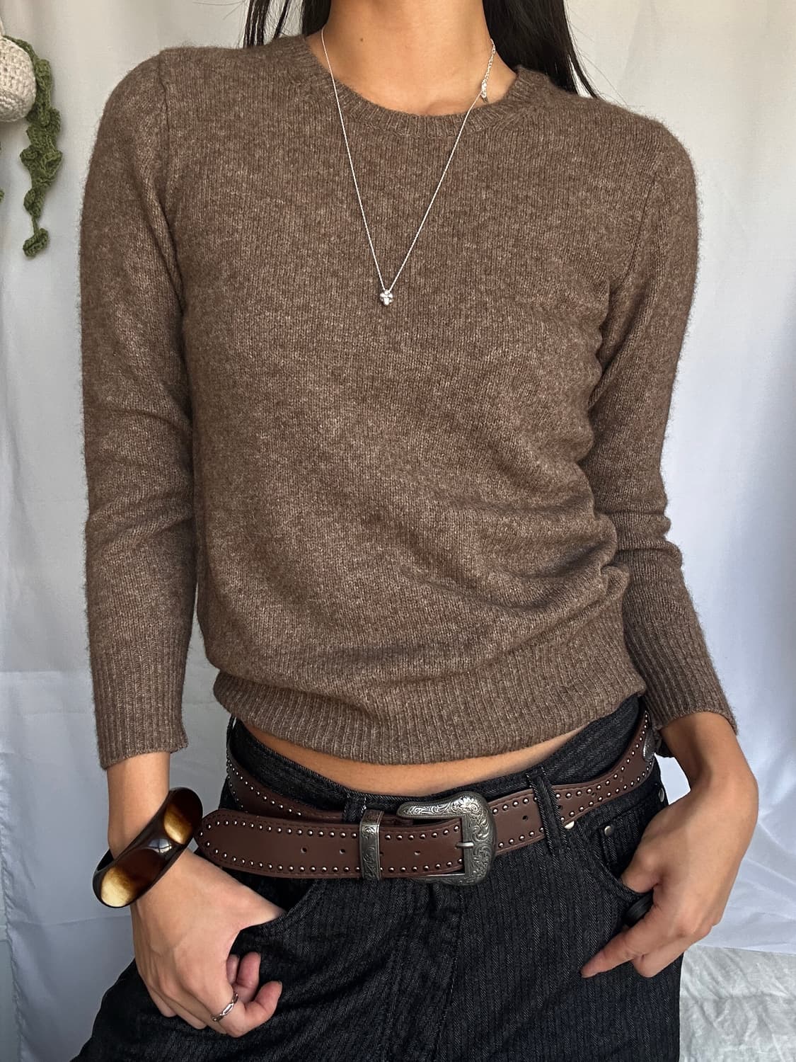 빈티지 울 브라운 니트 상품이미지1