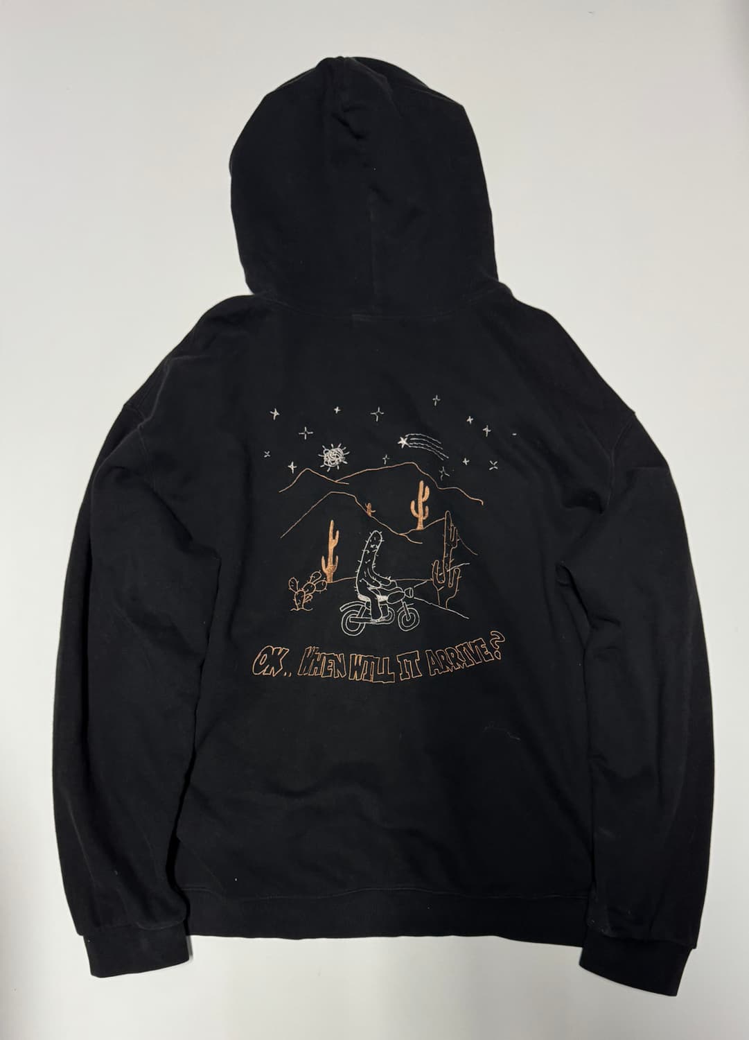 꼼파뇨 뒷 프린팅 빅 사이즈 후드집업 XL ~ 2XL 블랙 상품이미지1