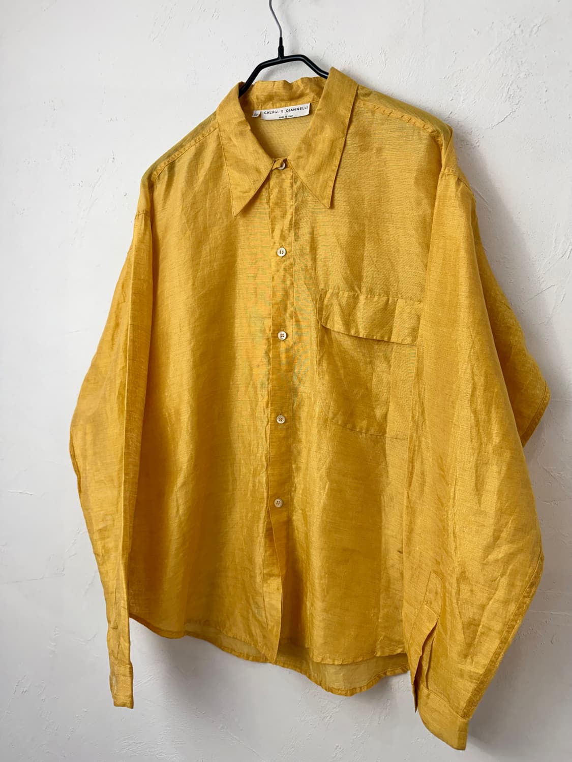 80s CALUGI E GIANNELLI 샤인 리넨 셔츠 상품이미지2