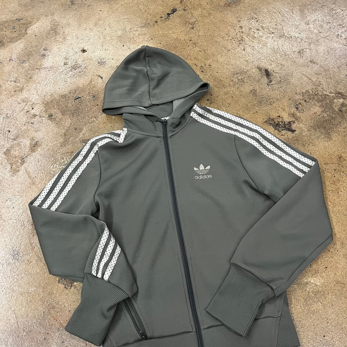 아디다스 카키 도트 트랙탑 후플 플락 후드집업 져지 트랙탑 90 상품이미지1