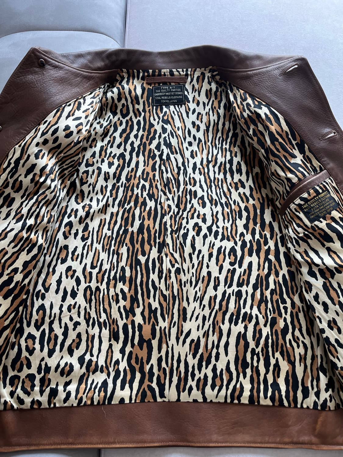 와코마리아 코삭자켓 카우하이드 브라운 L사이즈 상품이미지3