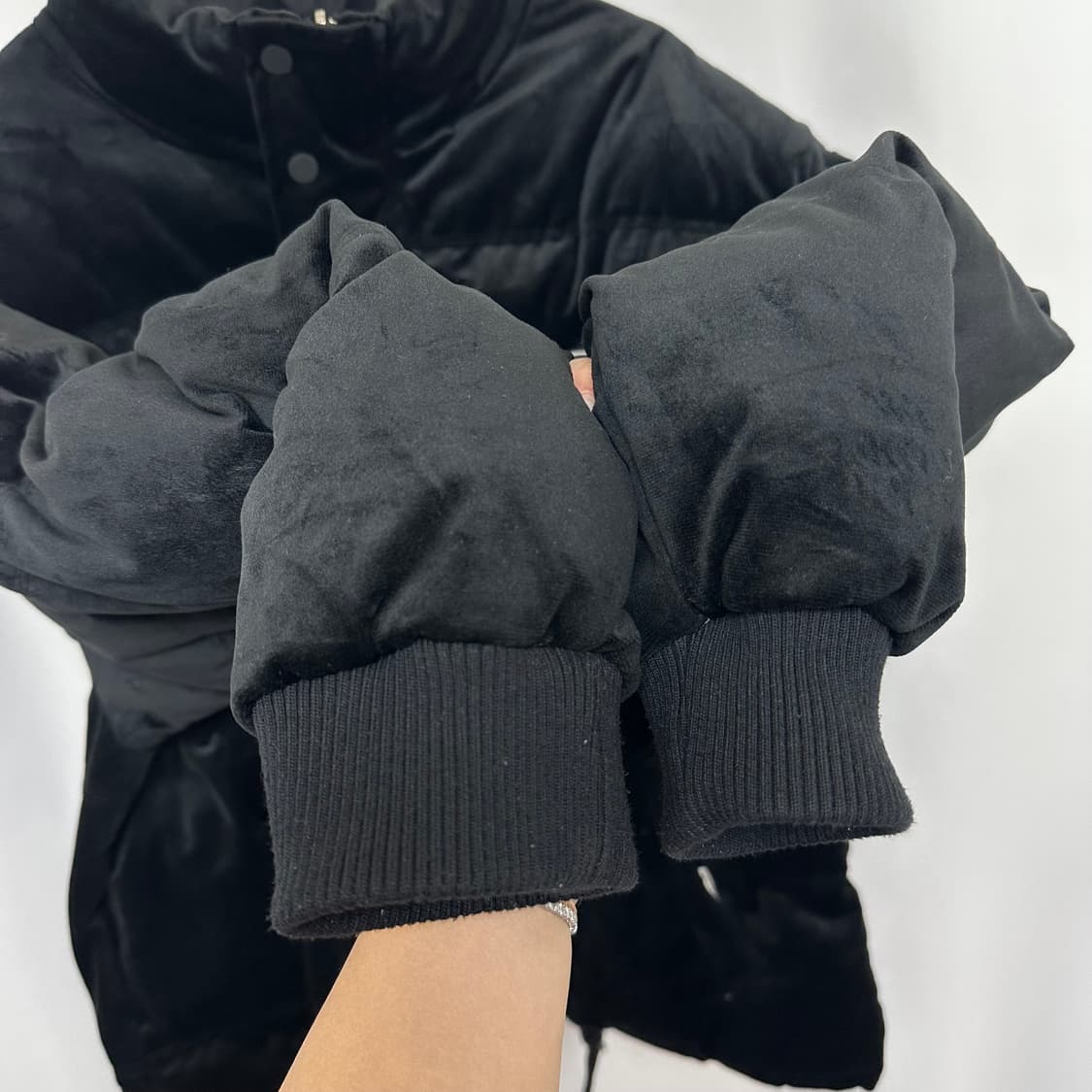  CRUMP 남자 벨벳 패딩자켓 검정 M 상품이미지4