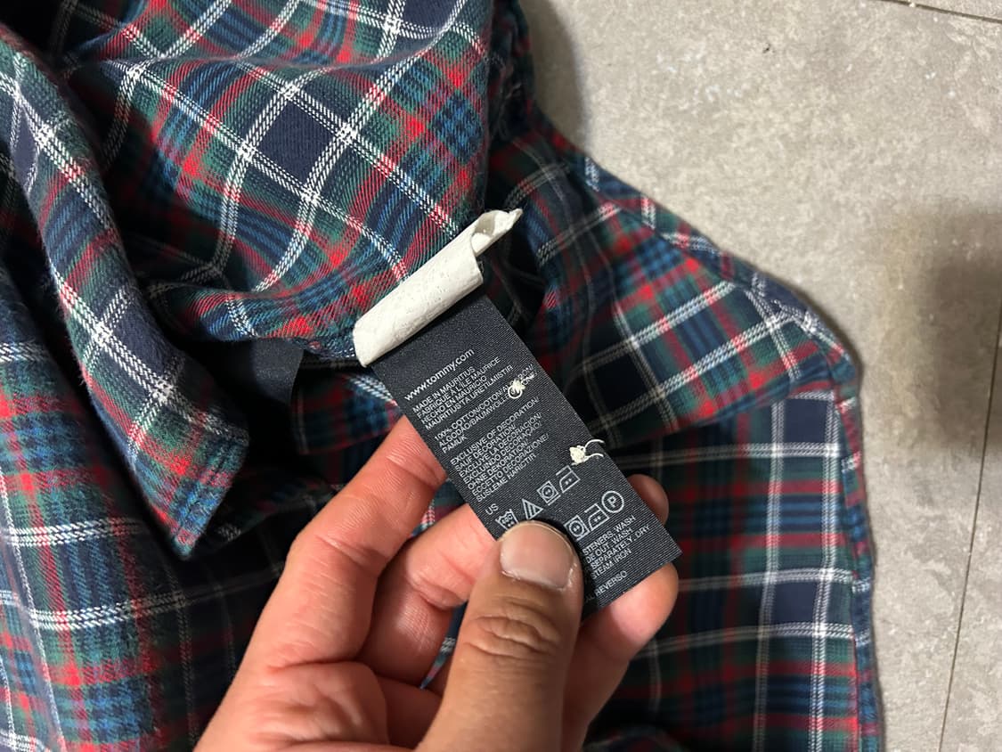 타미힐피거 플란넬  체크패턴  빈티지  워크  셔츠95size   상품이미지4