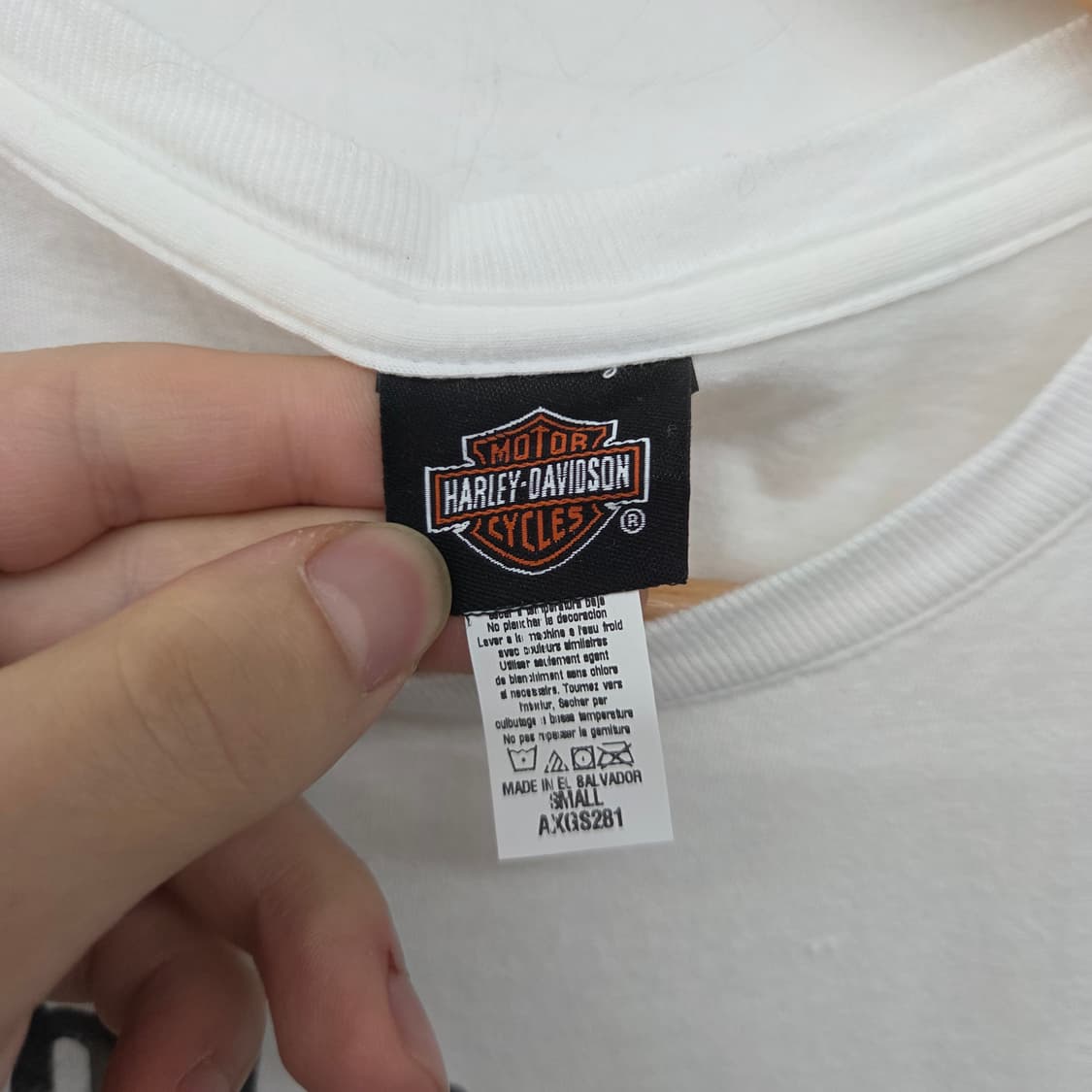 할리 데이비슨 해골 프린팅 흰색 반팔 티셔츠 여s 상품이미지3