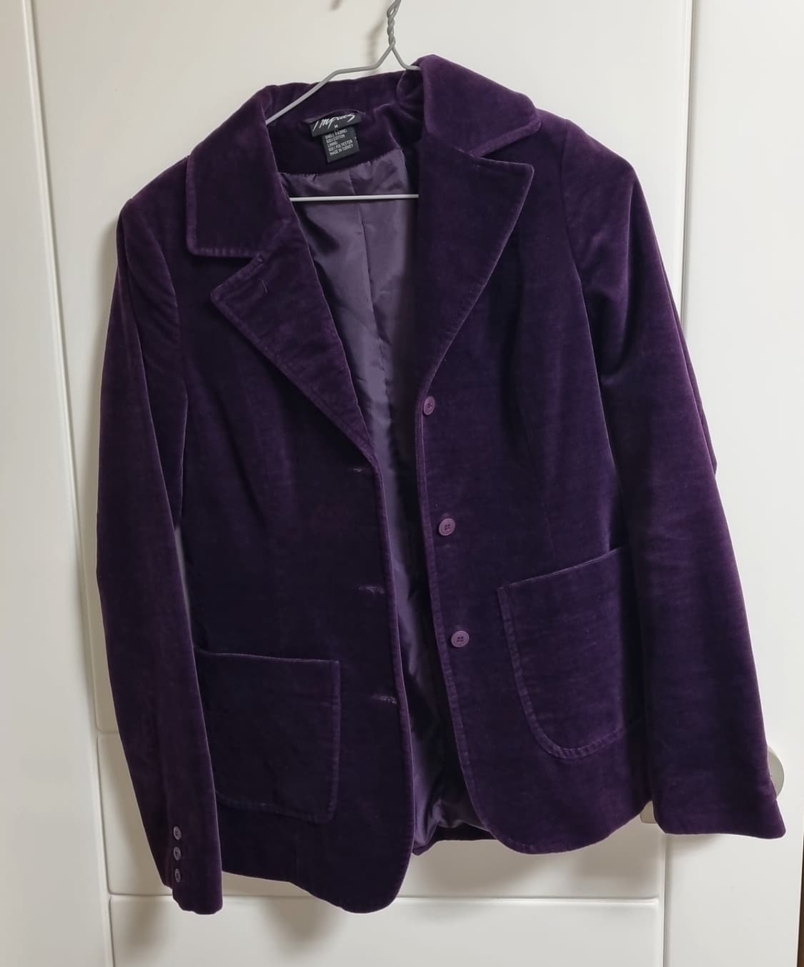 모직 벨벳 블레이저 자켓 퍼플 보라색 여성 m 55 빈티지 상품이미지1