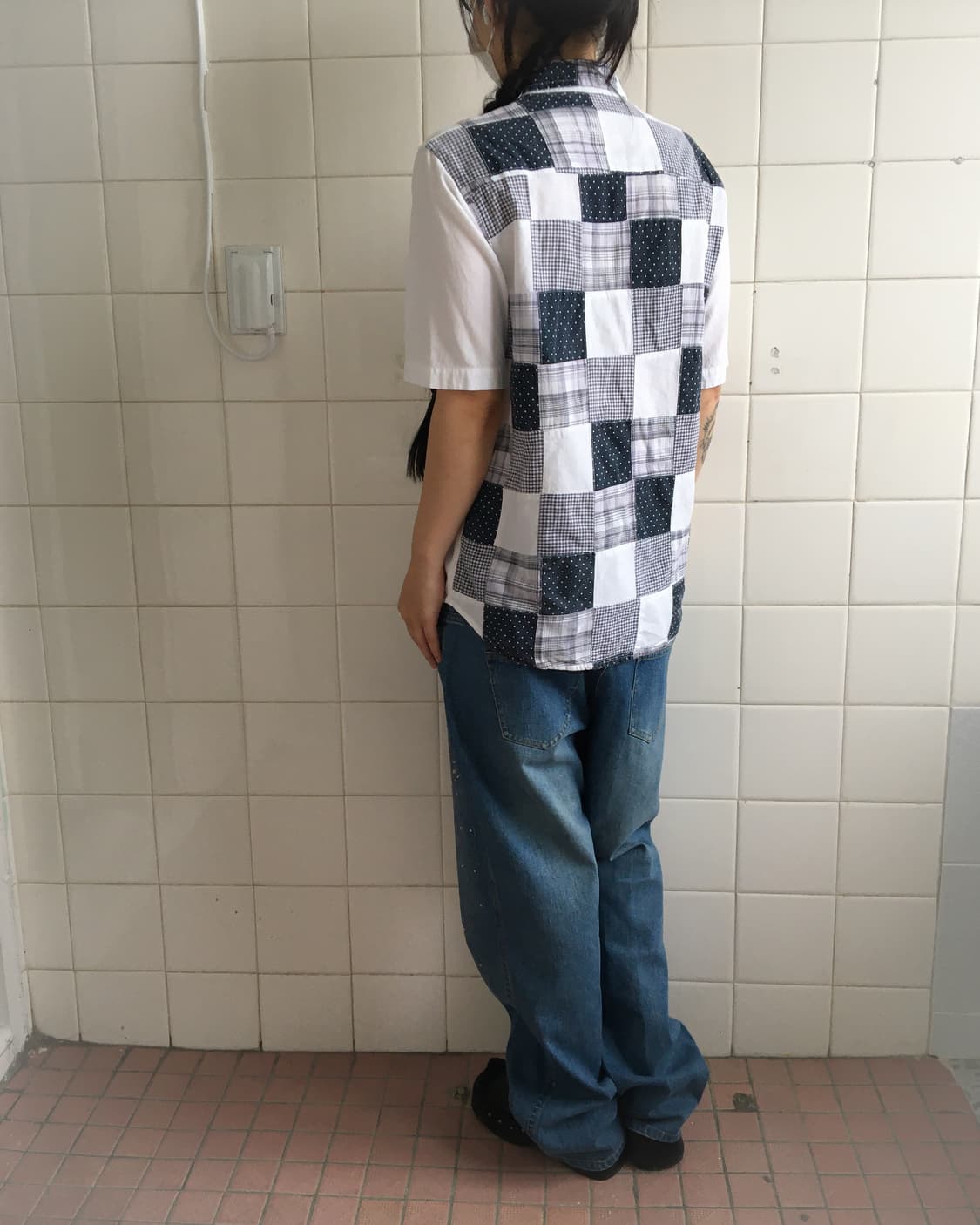 Back patch work point shirt 상품이미지7