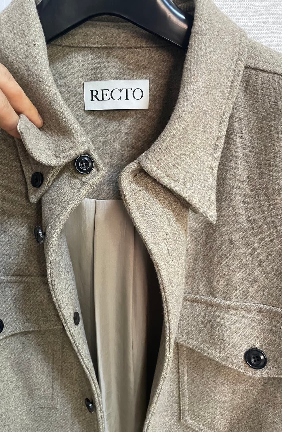 새제품) 렉토 포켓 오피스 셔츠 자켓 라이트카키 카키베이지 M 상품이미지8