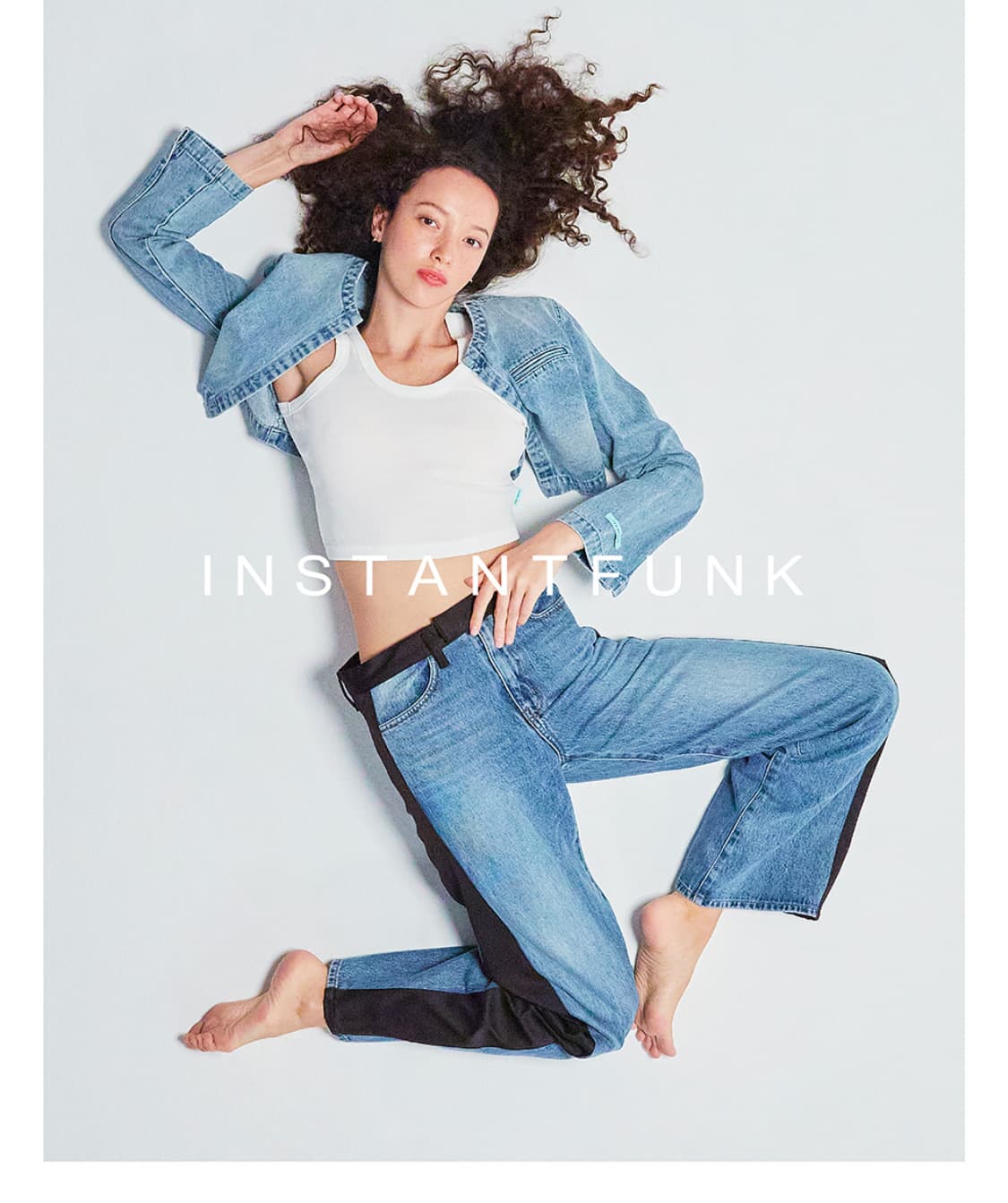 인스턴트펑크 데님 크롭 자켓 블루 상품이미지1