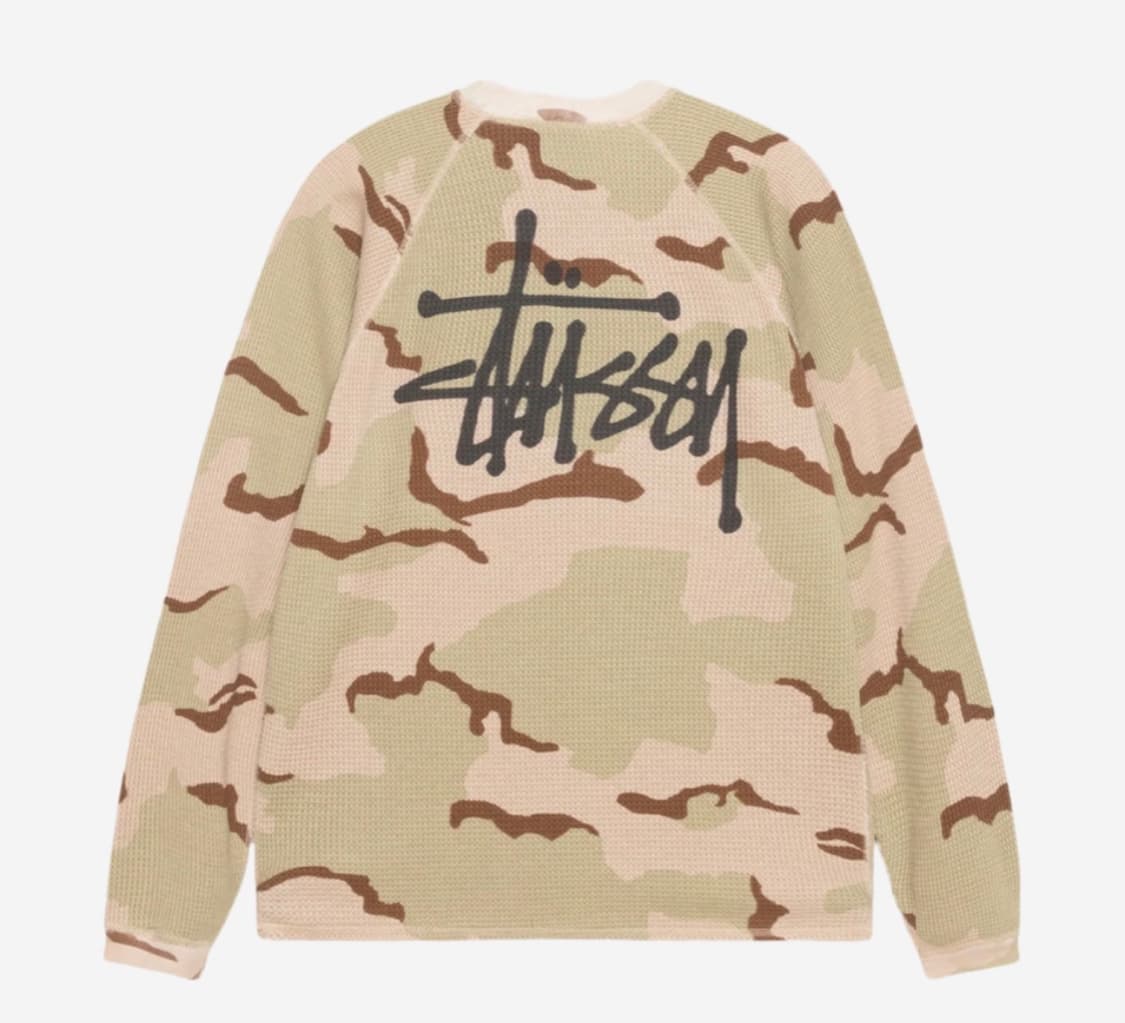 STUSSY 스투시 래글런 써멀 롱슬리브 크루 S / 샌드카모  상품이미지3