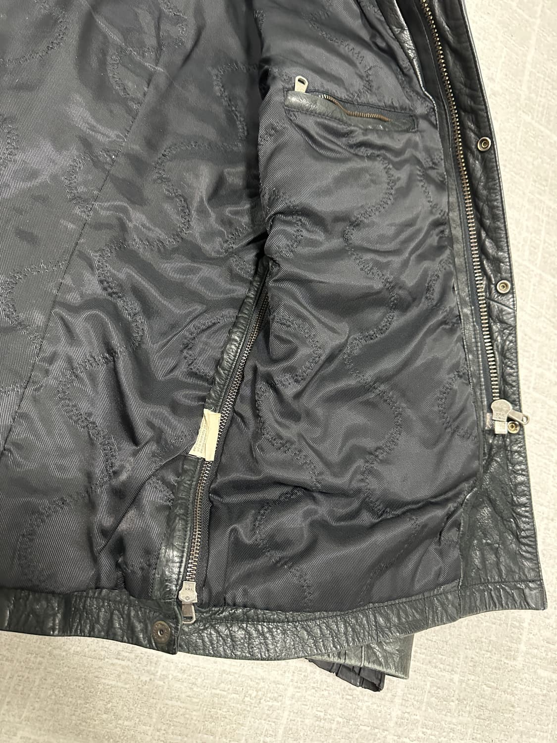 90's 캘빈클라인 데미지 레더 자켓 상품이미지5