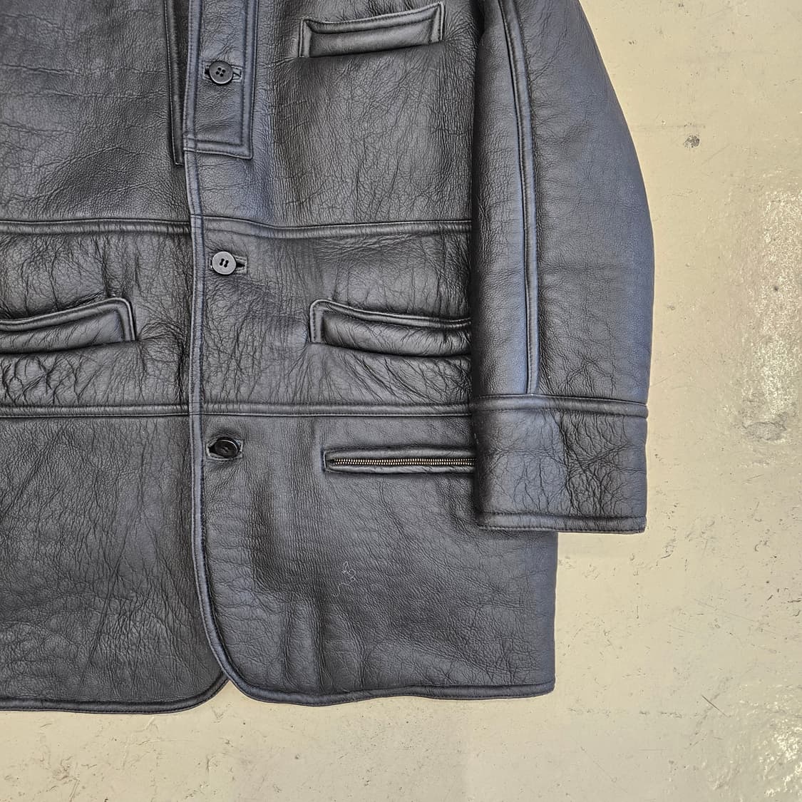 빈티지 쉽스킨 양가죽 자켓 무스탕 가죽점퍼 양털 M~L 상품이미지4
