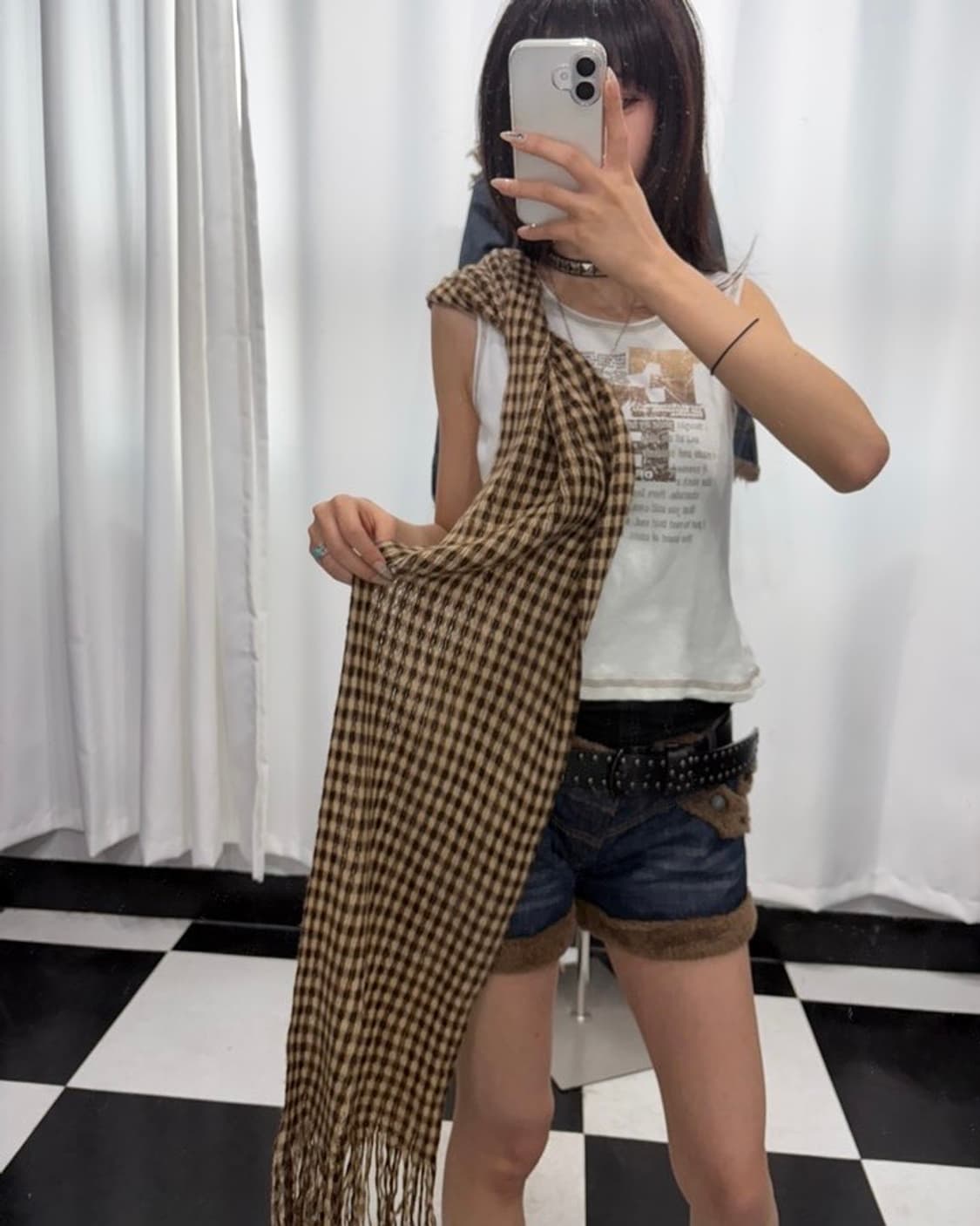 🎸브라운 체크 머플러🎸 상품이미지1