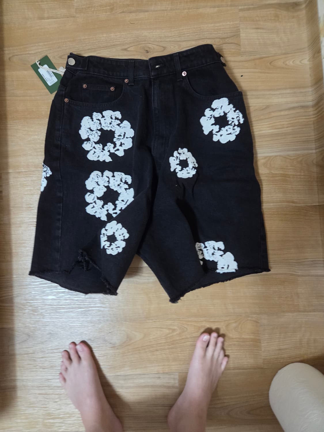 데님티어스 흑청 데님 버뮤다팬츠 상품이미지1