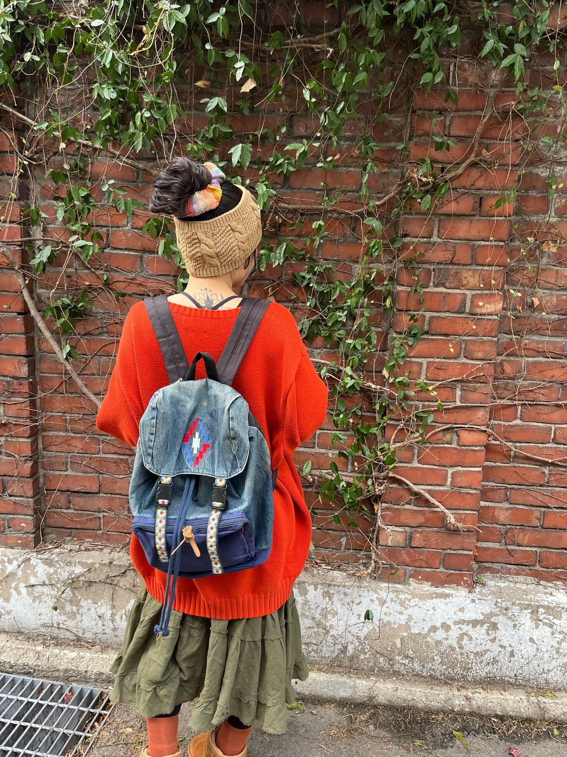 티티카카 데님 히피 자수 백팩 상품이미지4