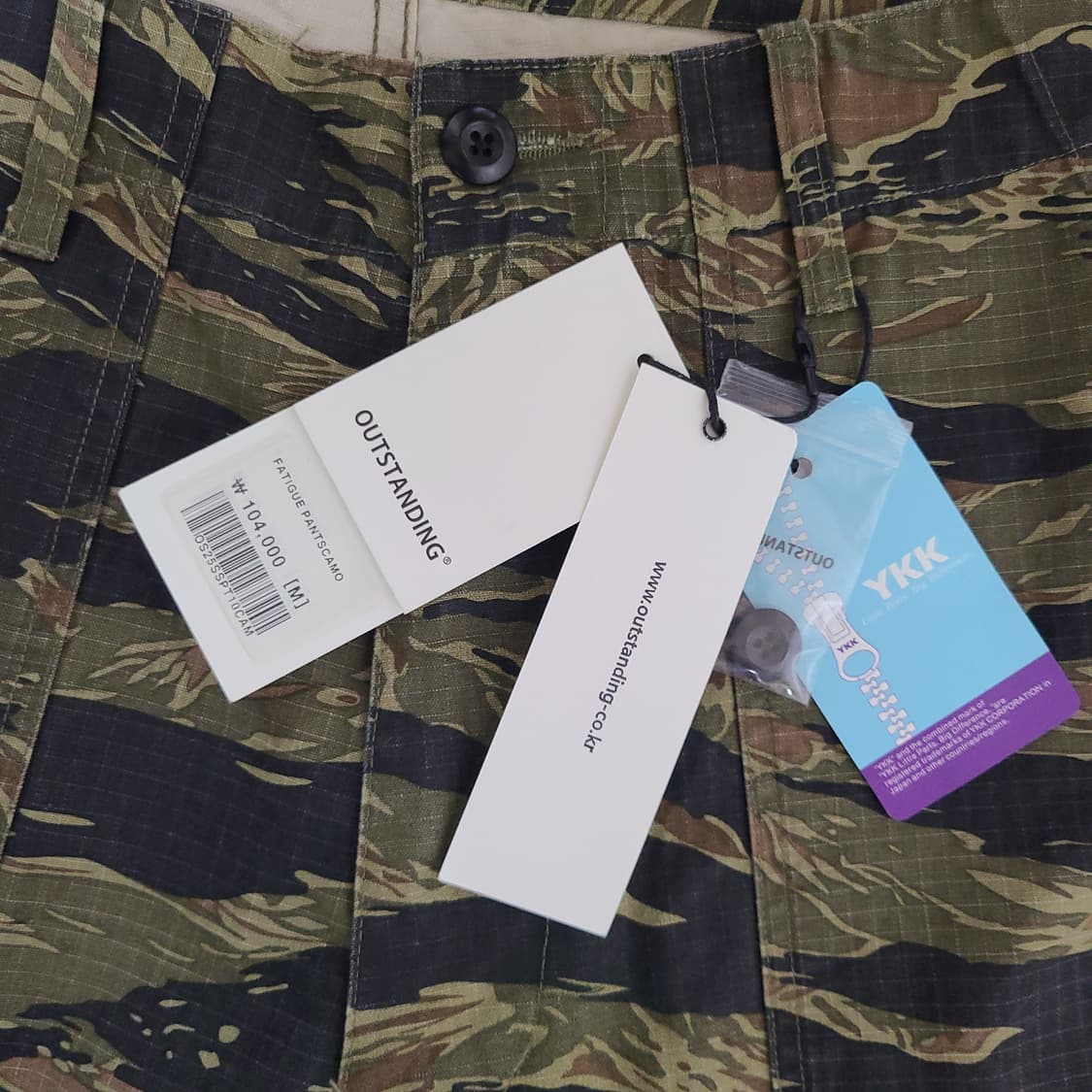 [M 새상품] 아웃스탠딩 퍼티그 카모 립스탑 팬츠 바지 상품이미지2