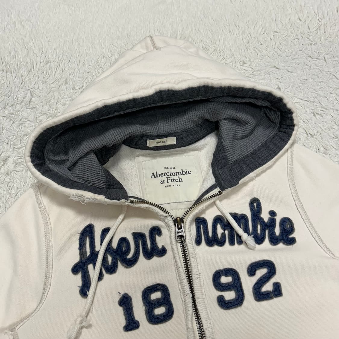 Abercrombie White Hood Zip-up 상품이미지5