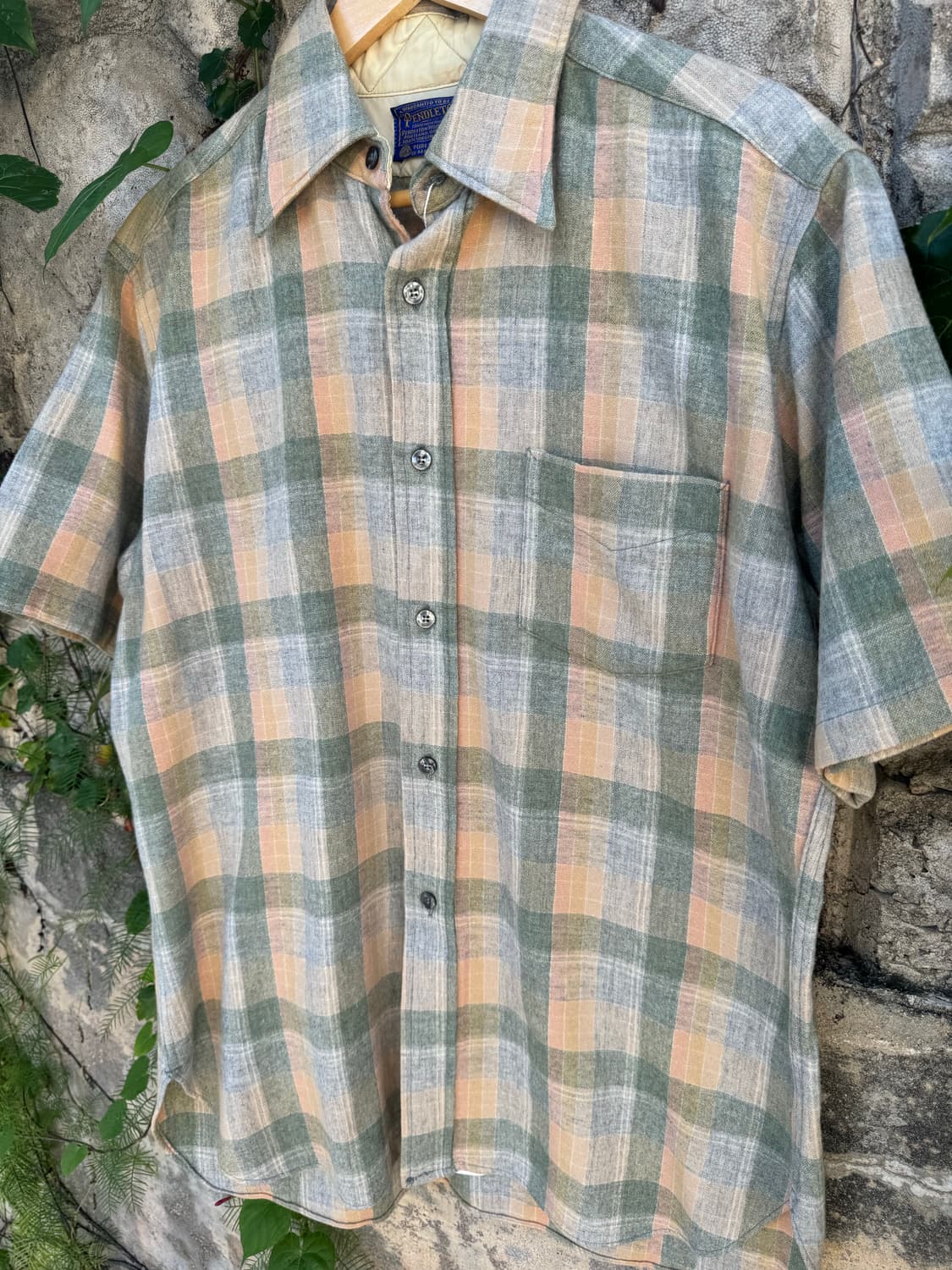 80s pendleton 펜들턴 울 체크 셔츠 L 상품이미지3