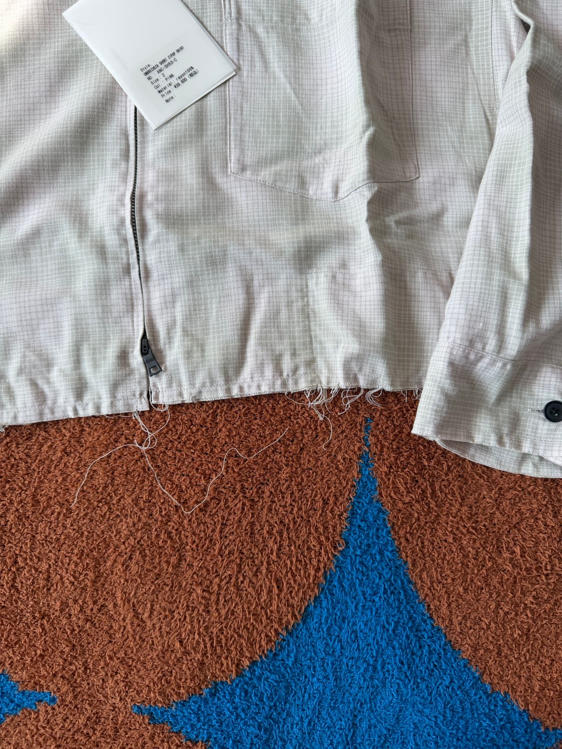 (새상품풀구성⭕️) 안셀름 옴브레 체크 디스트레스 투웨이 집업 셔츠 자켓 상품이미지5