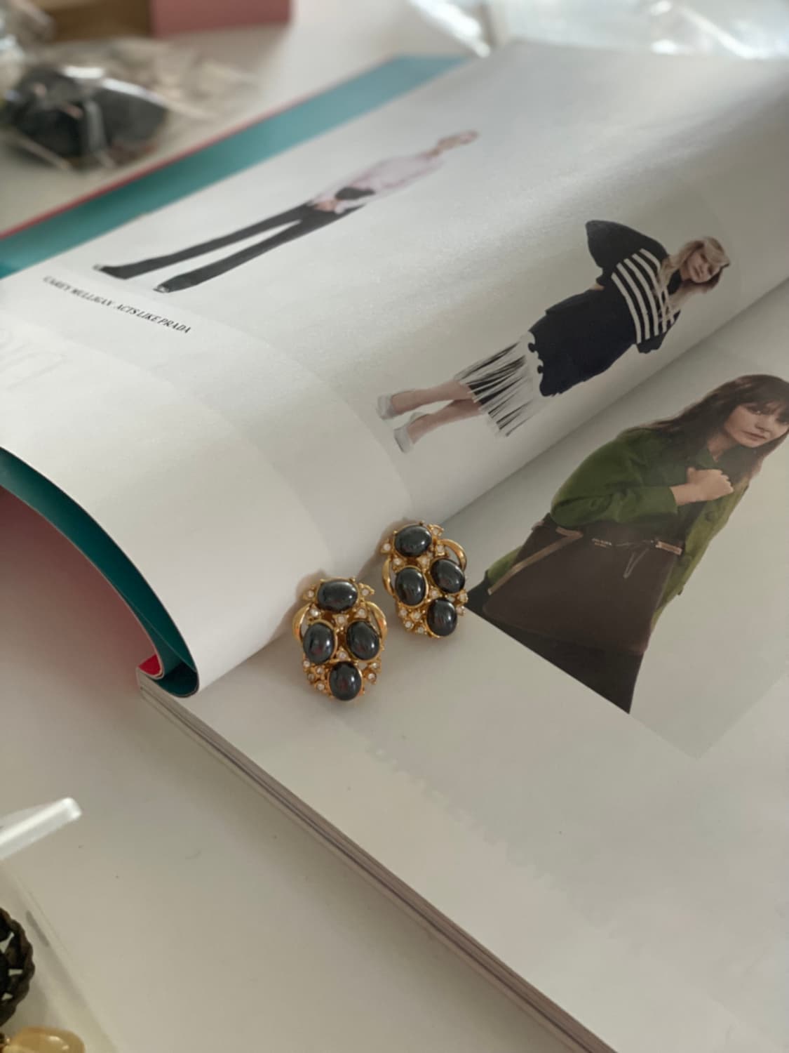 빈티지 포도문양 골드 귀찌 귀걸이 상품이미지3