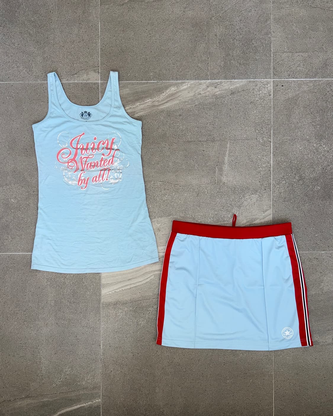 Juicy Couture pink blue lettering 슬리브리스 상품이미지1