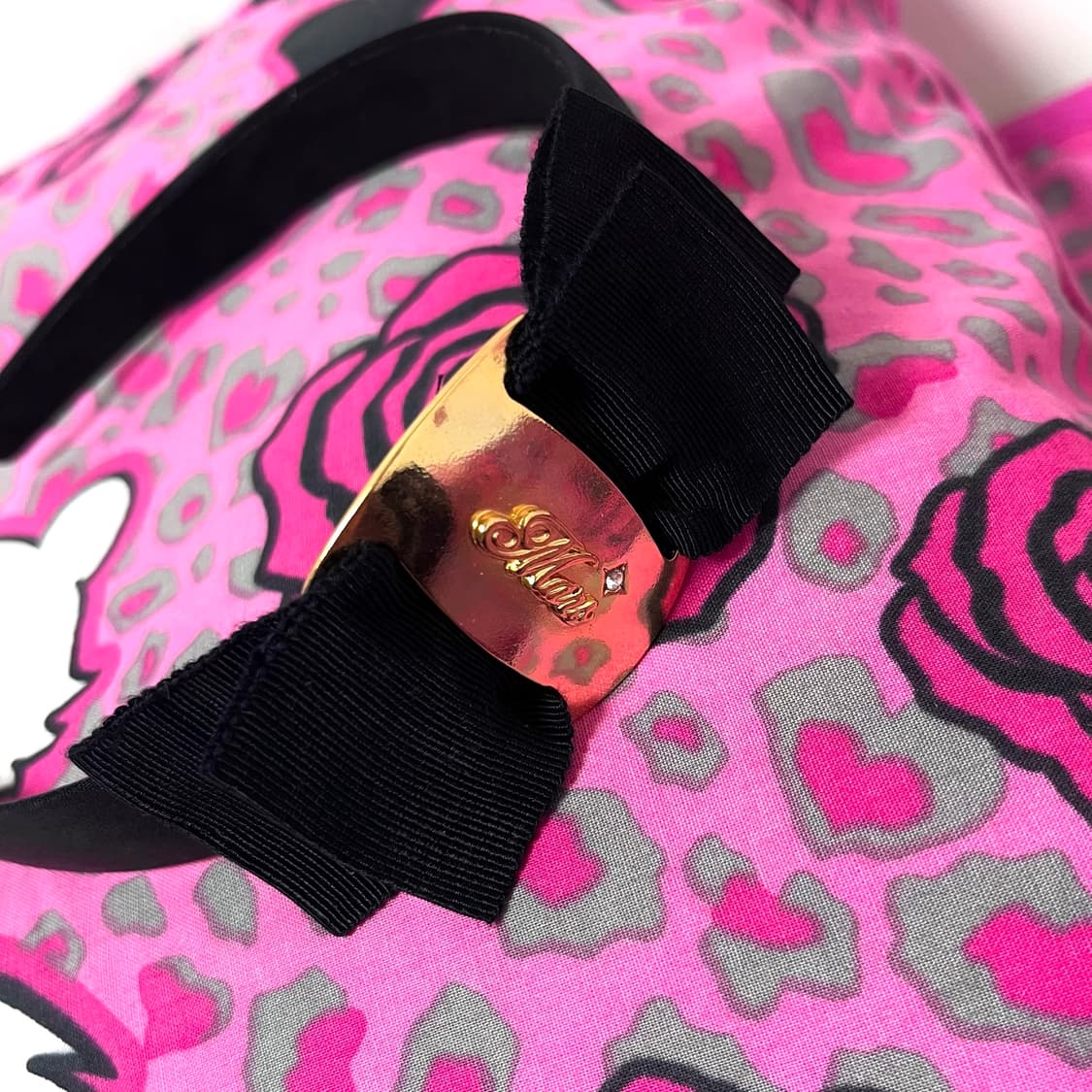 MA*RS마즈 블랙 금장각인 리본 카츄샤 머리띠 히메로맨틱갸루 핀터109 상품이미지2