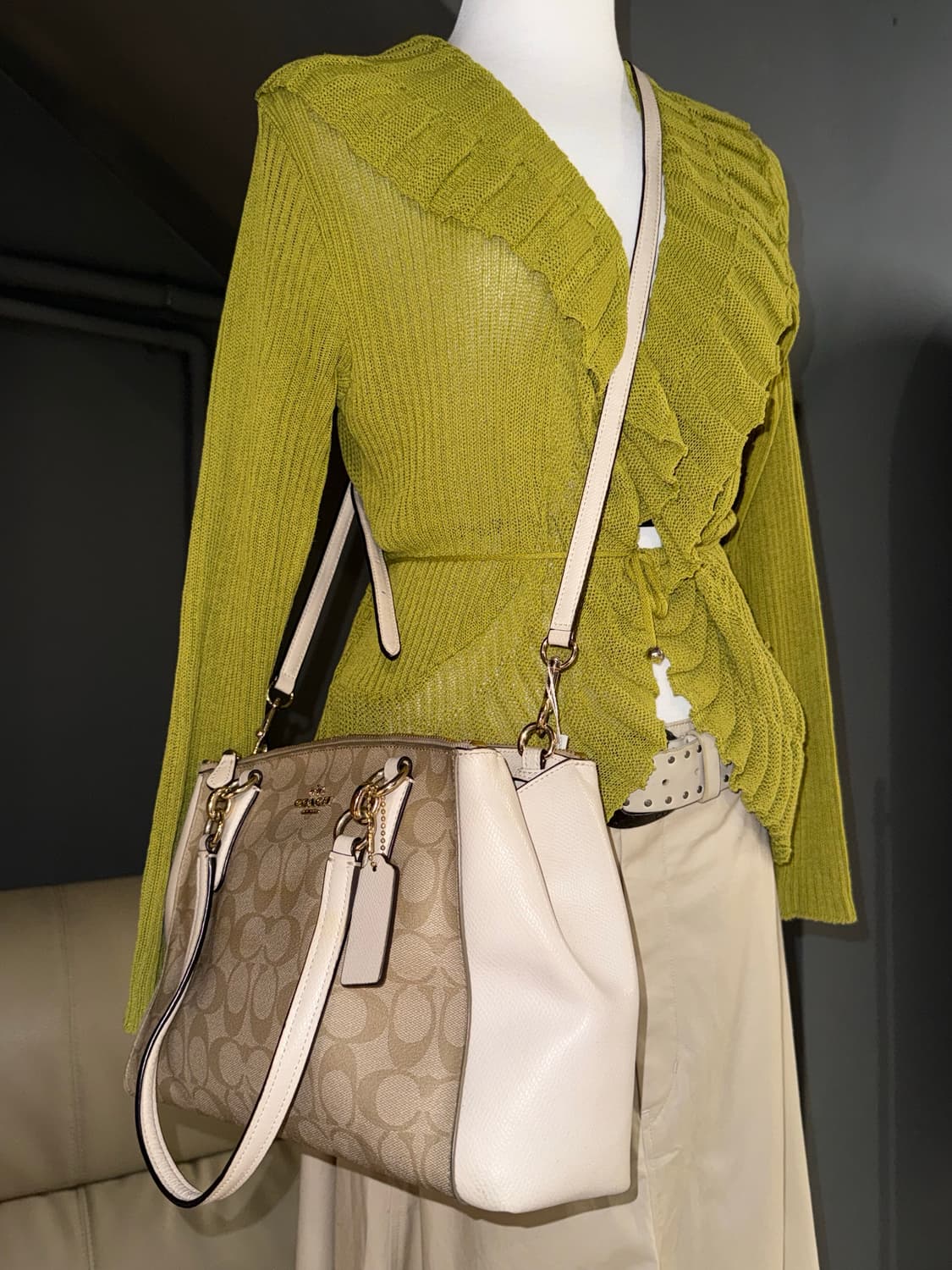 (착샷o)coach signature pattern detail bag 상품이미지10