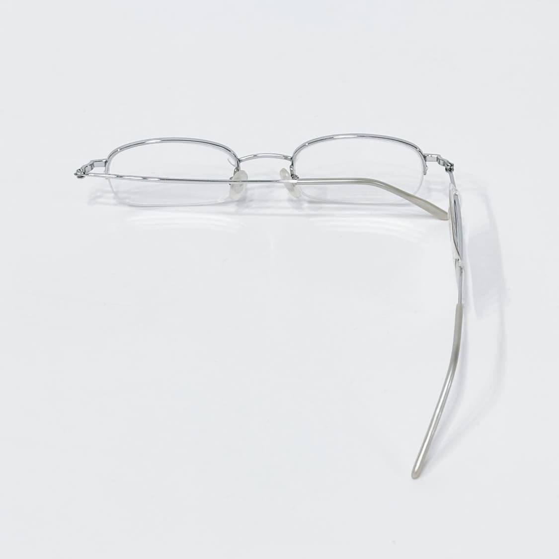 ELMO 실버 스퀘어 반무테 데드스탁 빈티지안경 상품이미지3