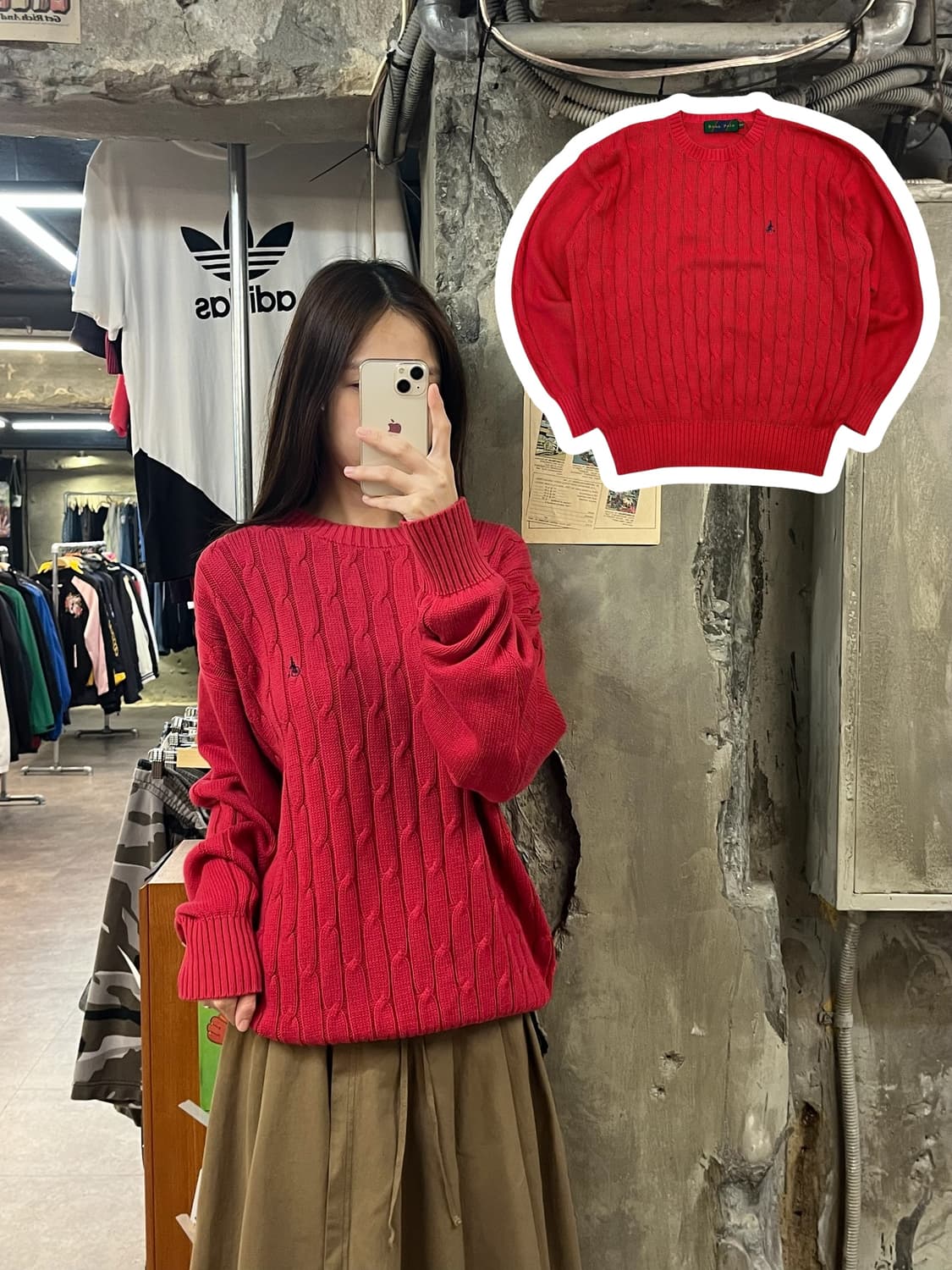 빈폴 니트 레드 100 #csz754 상품이미지1