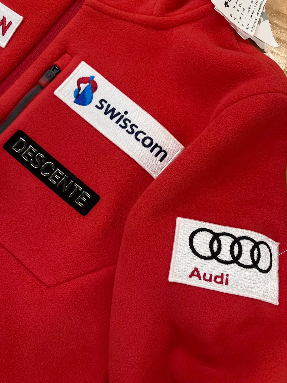 데상트 스위스 스키 본딩 플리스 자켓 레드 85 #csz3710 상품이미지4