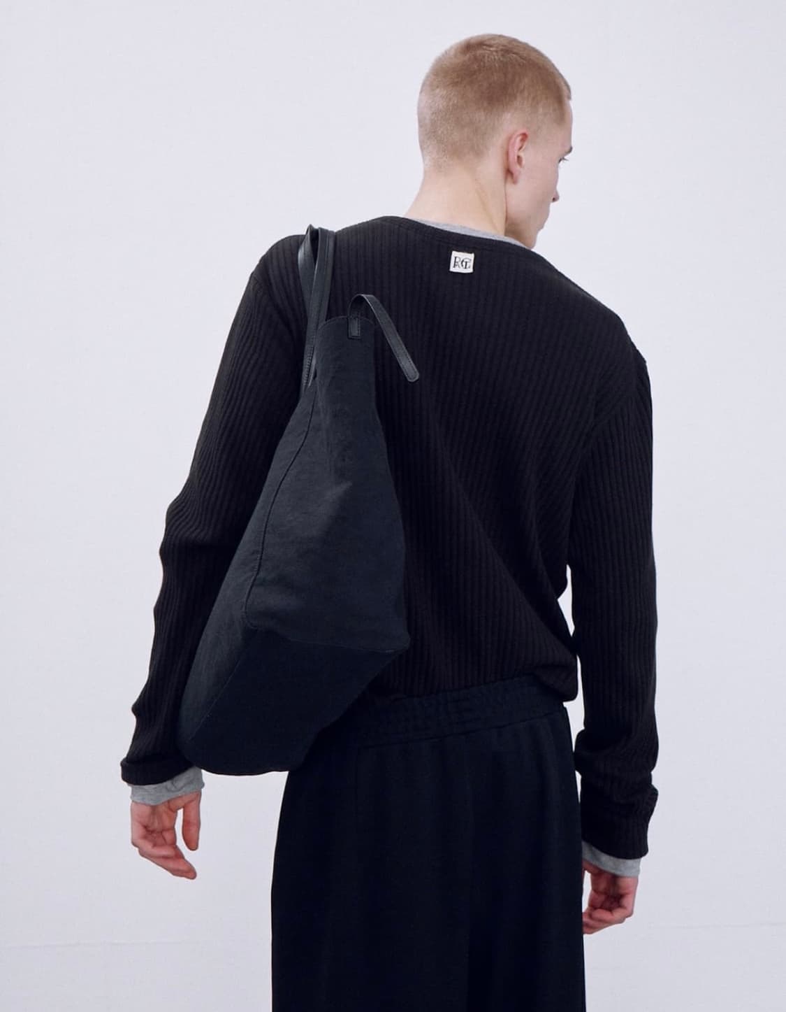 렉토 RC 로고 자카드 패치 헨리넥 블랙 M 상품이미지2