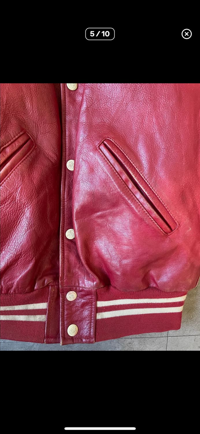 Redskins Leather Varsity Jacket 상품이미지5