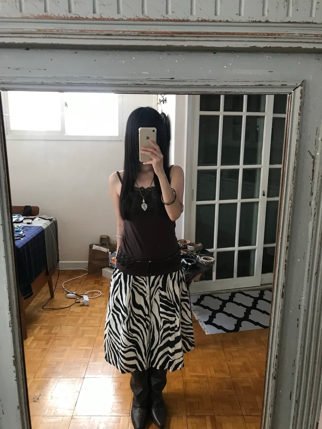 vintage pattern skirt 상품이미지3