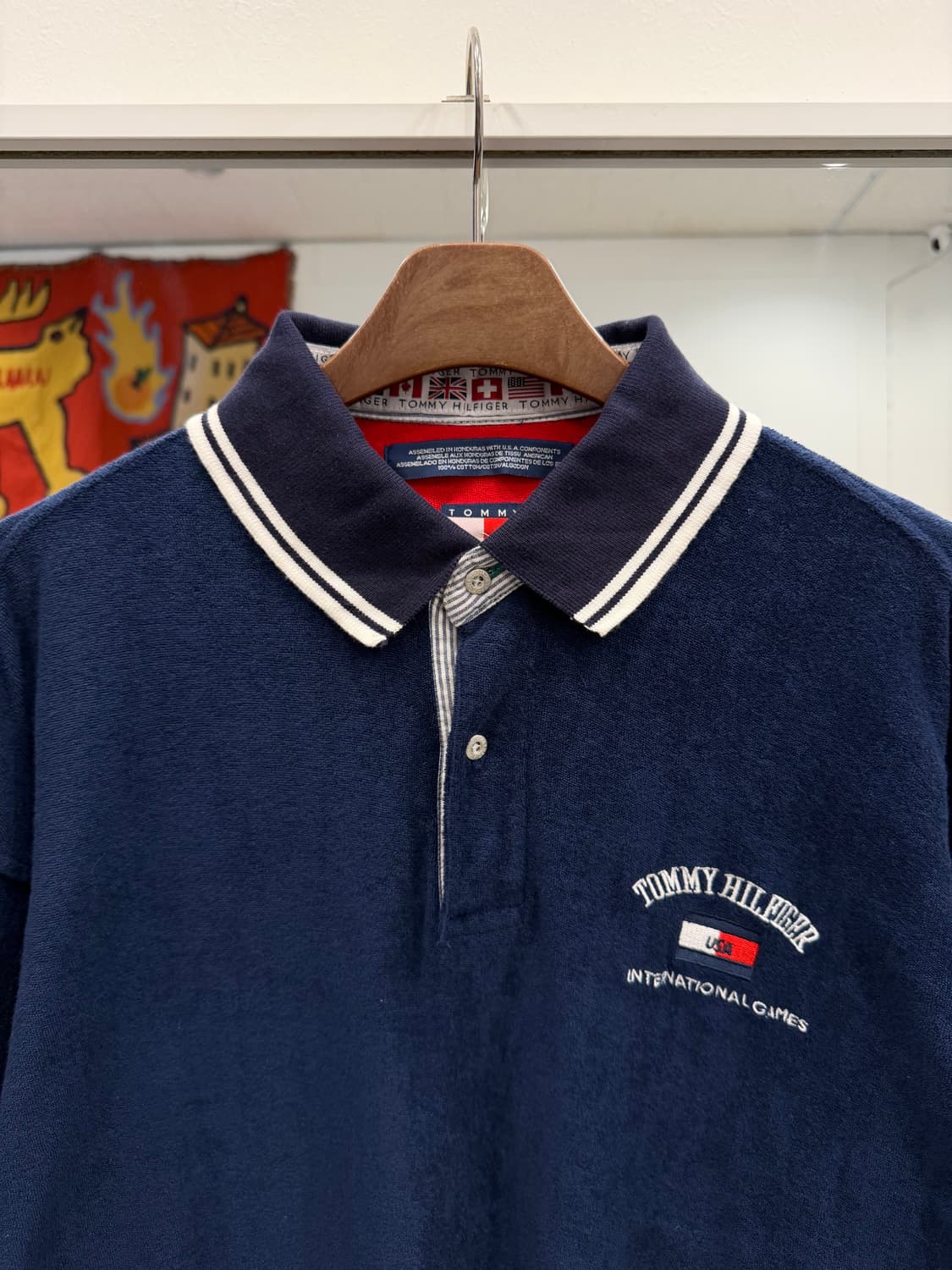 90s Tommy Hilfiger 타미힐피거 테리 코튼 컷오프 pk 반팔 상품이미지3