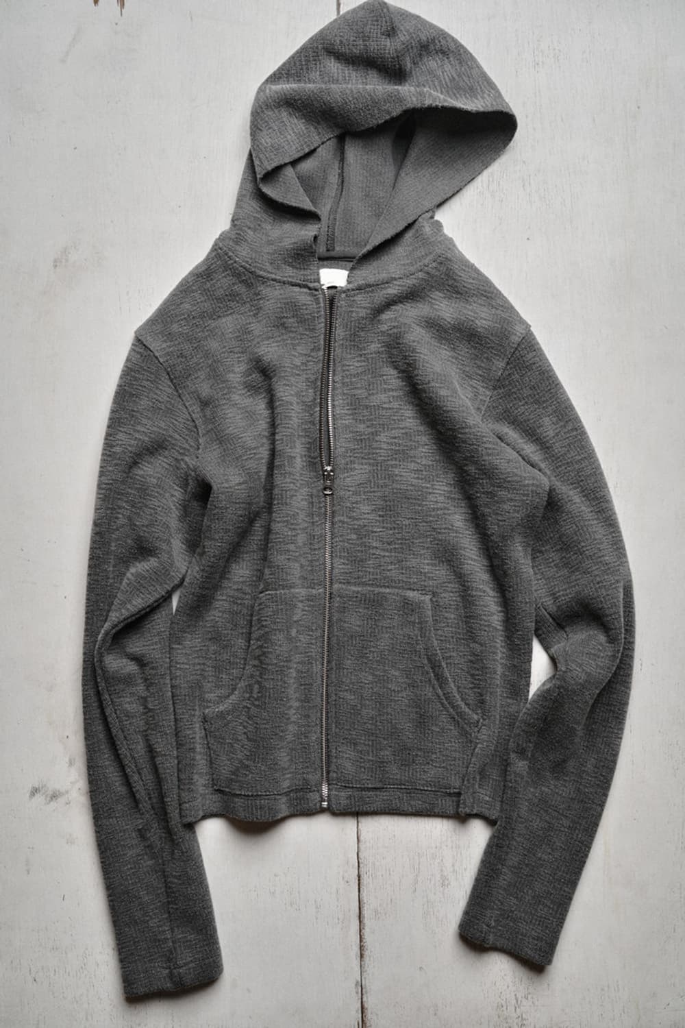 (2)모노프리베 텍스쳐 후드집업 챠콜 상품이미지1