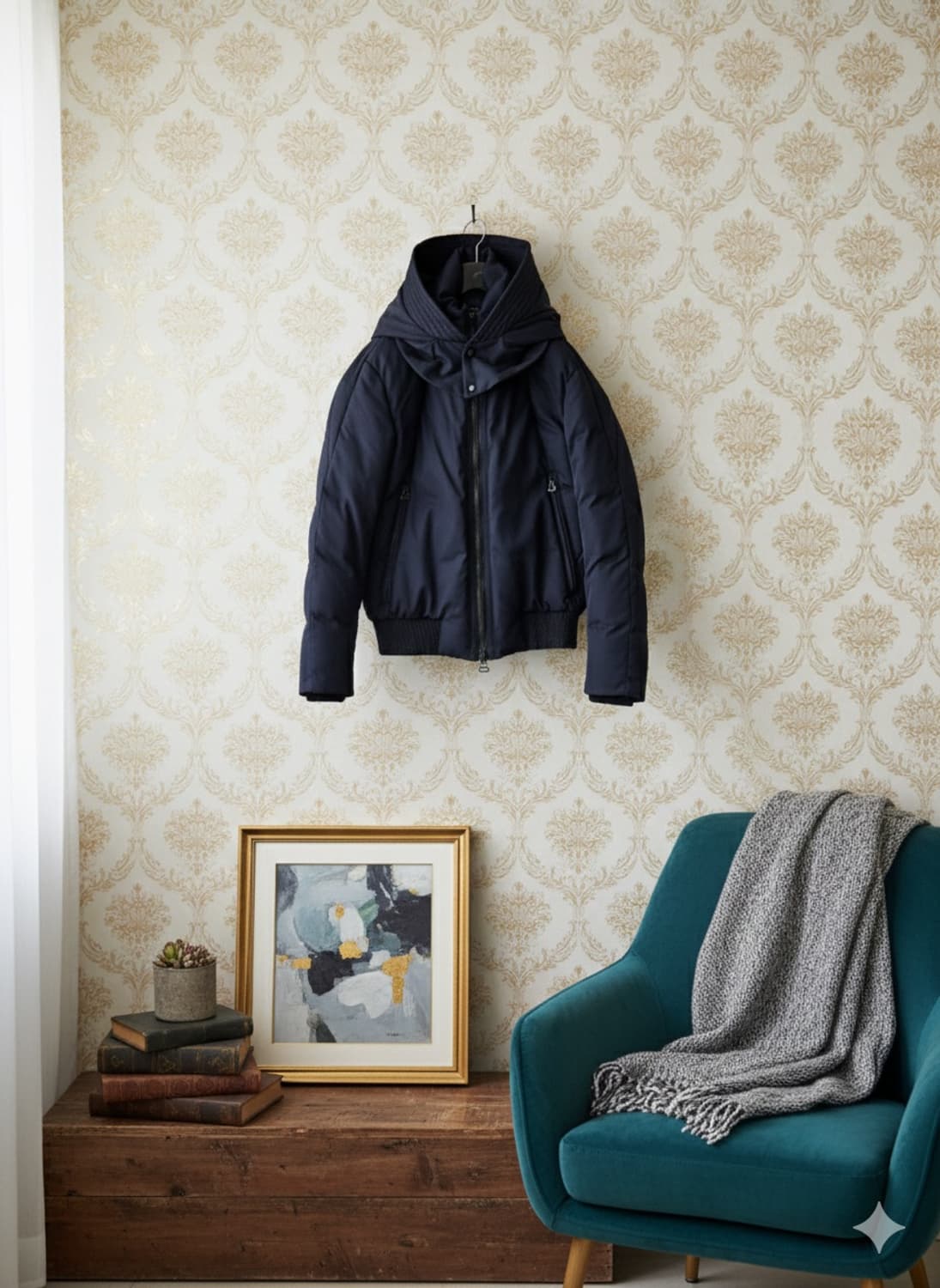 솔리드옴므 네이비 후드 패딩 48 상품이미지1