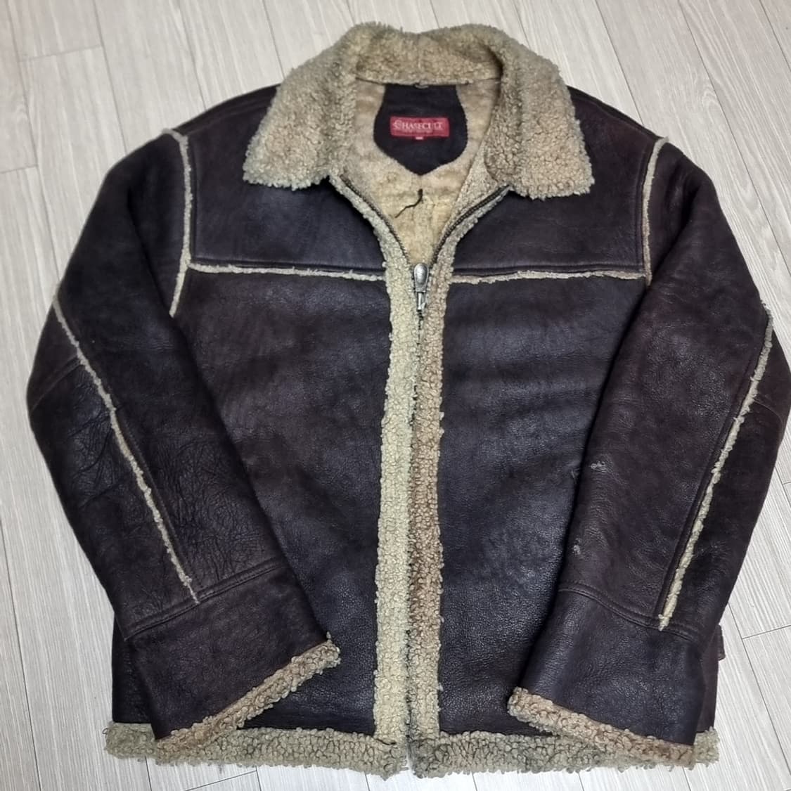90년대 빈티지 체이스컬트 양털 무스탕 자켓 브라운(100) 상품이미지1